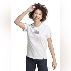 Adidas White Doodle Sportswear Photo Logo Graphic Tee Size XS NWT